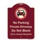 Signmission Designer Series-No Parking Private Driveway Don't Block 24 Hour Access, 24" x 18", BU-1824 A-DES-BU-1824-9948 - alternate 1